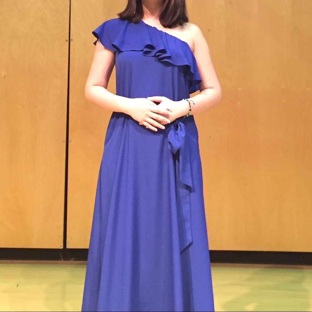 Formal Blue One Shoulder Dress